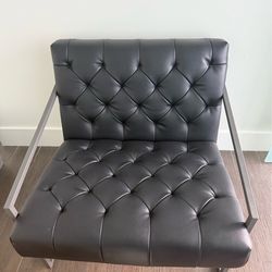 Black Leathersoft Upholstered Tufted Chairs- Set of 8