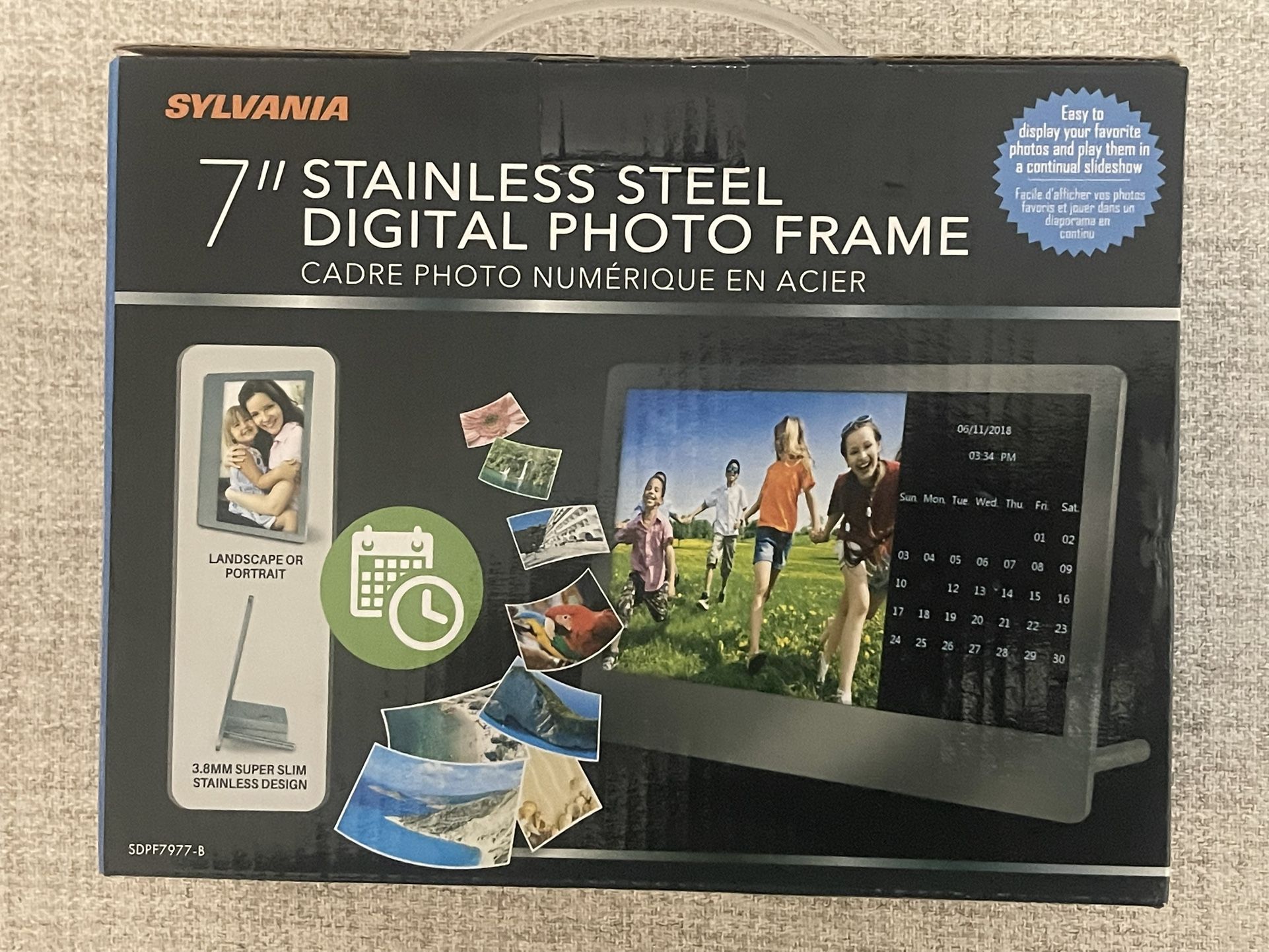 7” Stainless Steel Digital Photo Frame