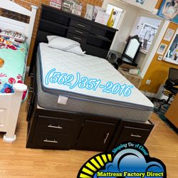 Queen Storage Bed Frame With Mattress Included Cama Cafe Nueva 