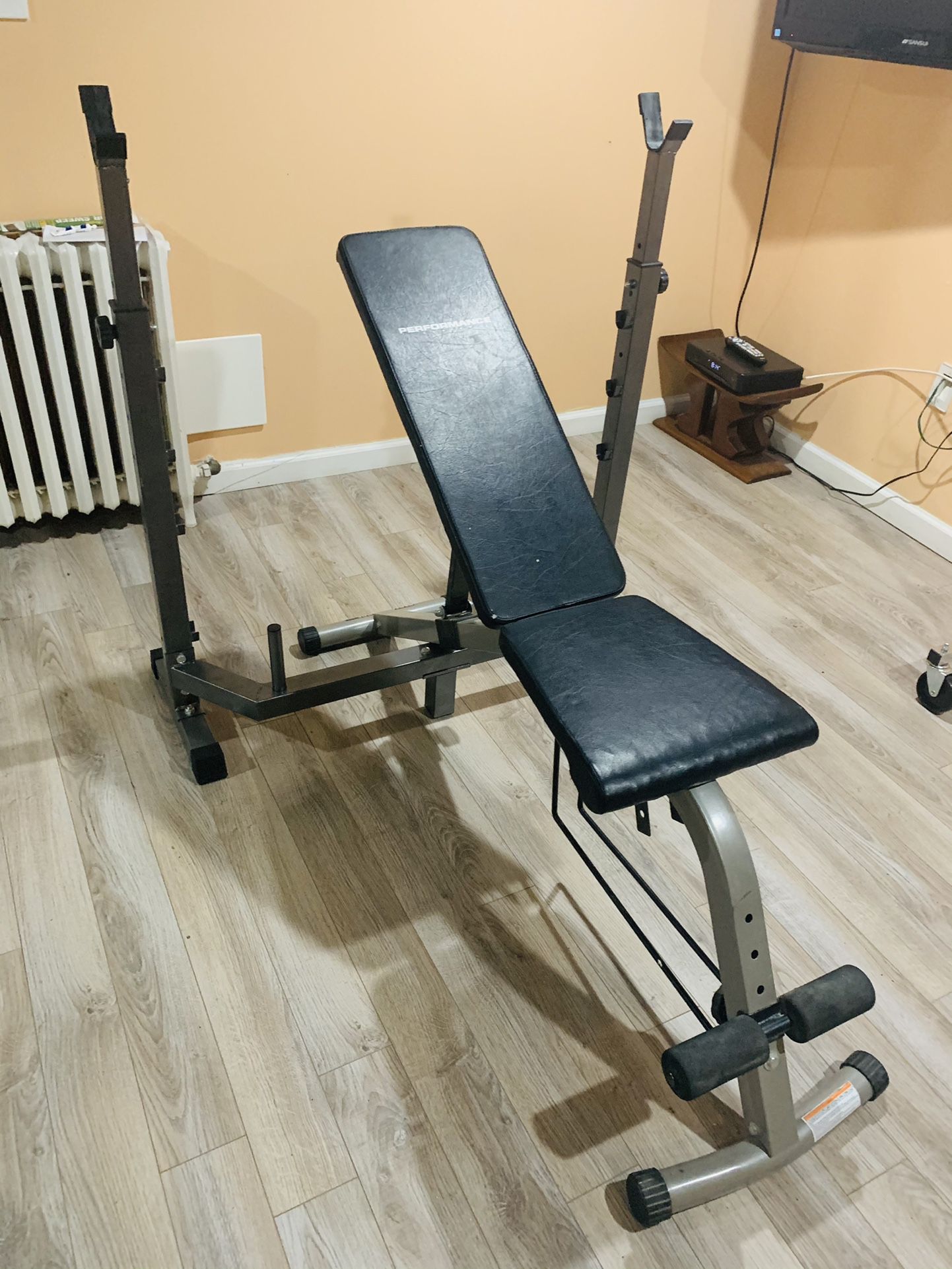 Olympic Weight Bar Rack and Adjustable Bench