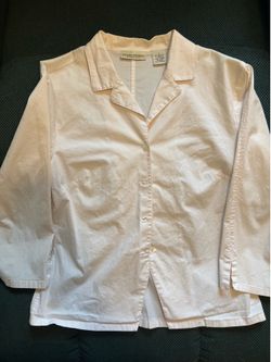 Banana Republic Women's White 100% Cotton Long Sleeve Shirt Blouse