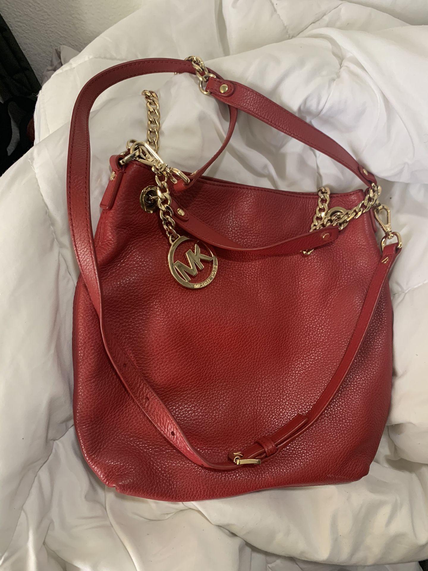 Red Michael kors with wallet