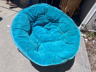 Blue chair.