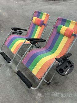 Rainbow Zero Gravity Reclining Lounge Chairs Set of 2