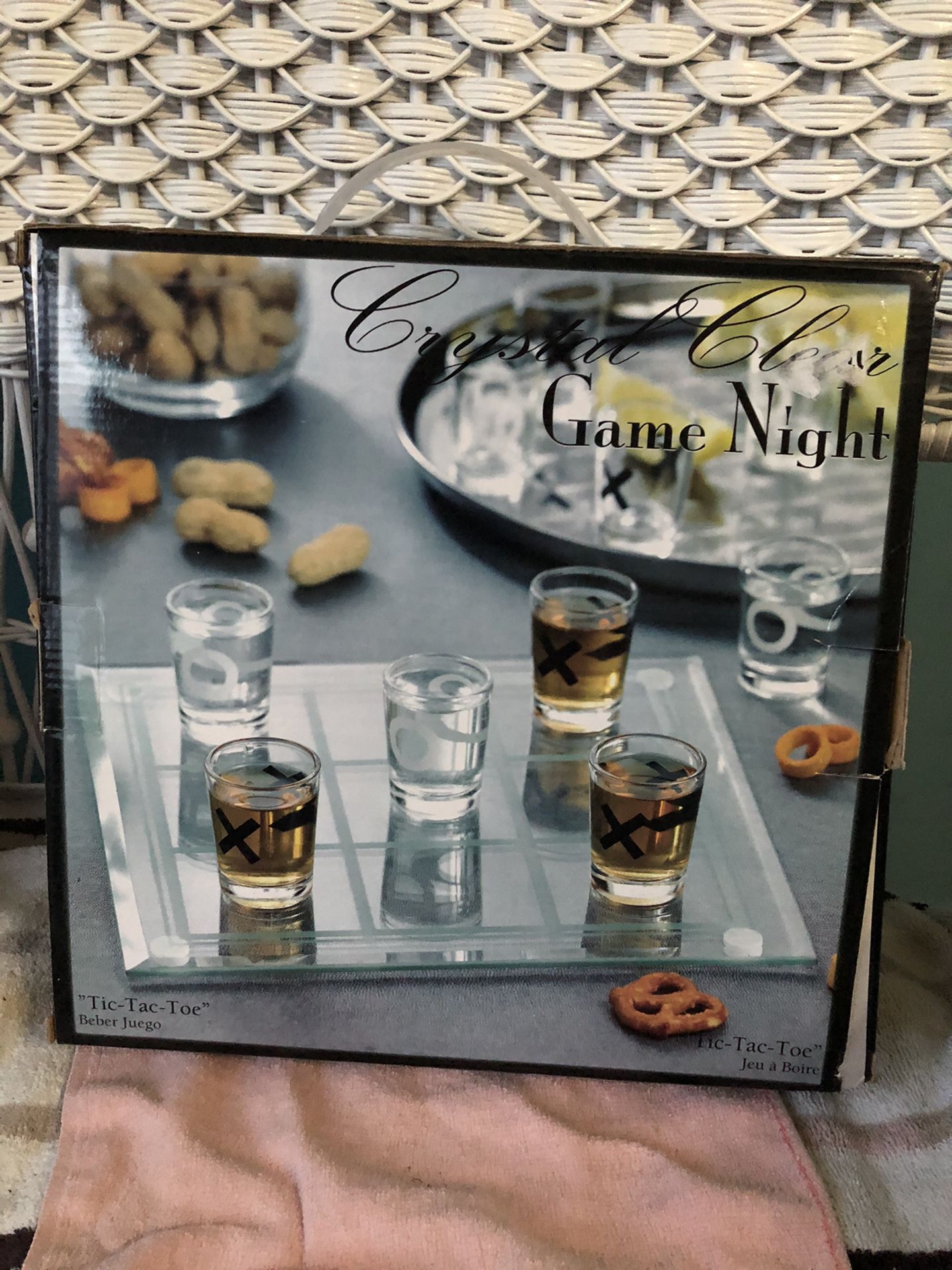 Tic Tac Toe Glasses And Glass Game Tray By Crystal Clear 