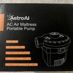 AstroAI Electric Air Pump for Inflatables Air Mattress Portable Inflator Deflator Pumps with 3 Nozzles for Inflatable Cushions Air Beds Pool Floats To