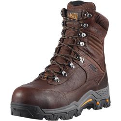 ARIAT Mens Brown Leather Workhog Trek 8" H2O Comp Toe Lace Up Outdoor Work Boots