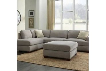 Sinclair Modular Sectional Sofa with Ottoman Gray