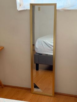 Full-Length Mirror with Gold Frame