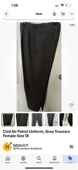 Civil Air Patrol Uniform, Female Grey Trousers Size 18
