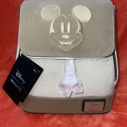NWT Loungefly Disney Mickey And Friends Canvas Mini Backpack - Sold Out!