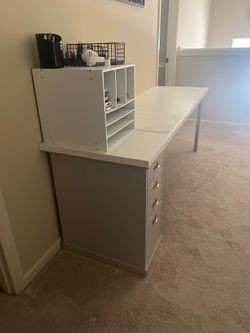 Art or work table with file cabinet