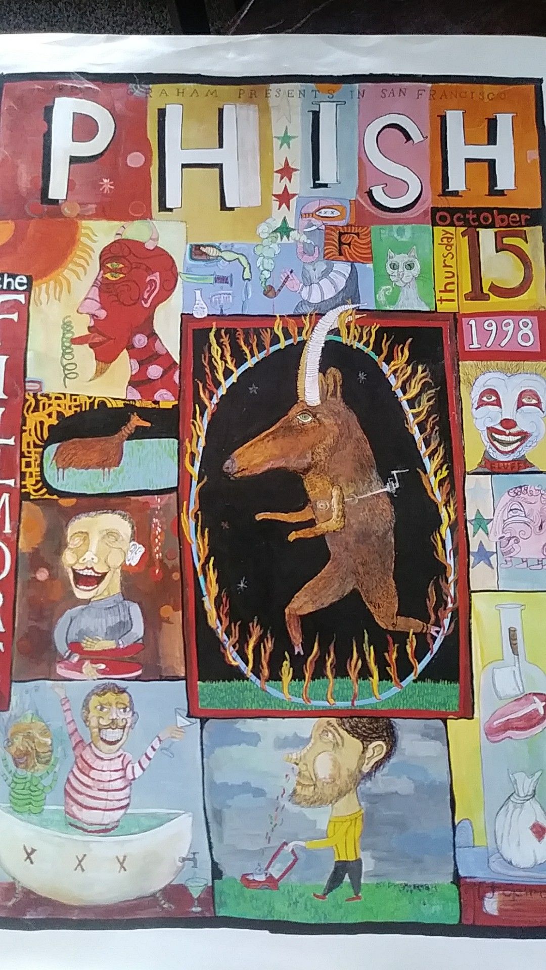 Phish concert poster 1998 the Fillmore is 13x18