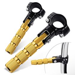 Benlari CNC Highway Pegs Motorcycle Foot Pegs Stainless Steel 1in 1-1/4in 25mm 32mm Fit for Harley Davidson Engine Guards Crash Bars Gold