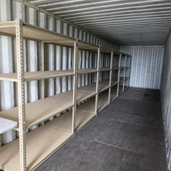 Container Shed Warehouse Quality Boltless Storage Rack Shelving 48 in W x 30 in D Shelves Delivery Available