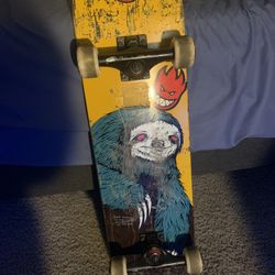 Skateboard With Sloth On Back Size 7.5
