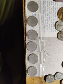 Lot Of (6) V Nickels( Circulated) For Sale