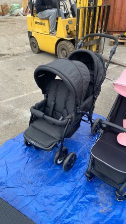 black two seater baby joy stroller 
