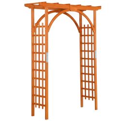 Wood Arbor Arbor Trellis Climbing Plant Wedding Garden Patio Bridal Party Decoration Arbor Wood & Iron Outdoor Square,Natural Wood