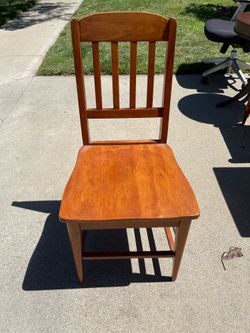 Wooden Slat-Back Dining Chair
