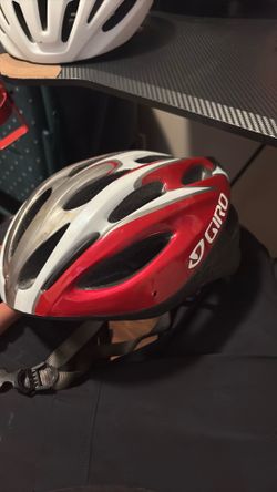 GIRO RED AND GREY HELMET