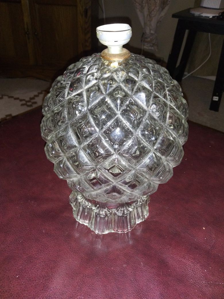 Vintage crystal glass pineapple lamp base