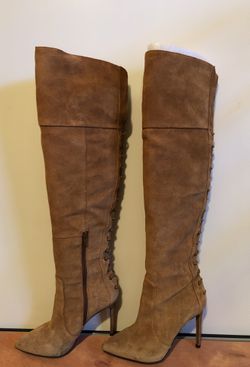 Suede thigh high boots size 7.5