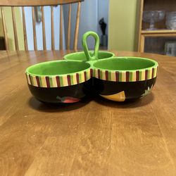 Crate & Barrel 3-Dish Serving Dish