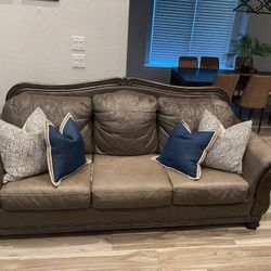 5 Piece Brown Leather Couch 