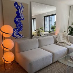 West Elm White Boucle Sectional Couch