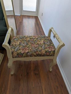 Floral Wood Bench