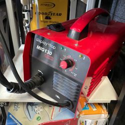 display4top Mig Welder, 130A Portable Welding Machine, Flux Core Wire Welder, MIG 130 Automatic Feed Welding Machine Equipment with Mask - 110V