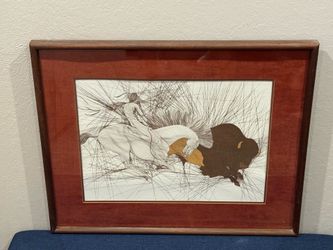 Guillaume Azoulay (1949-) Matted & Framed Original Etching "La Bete"