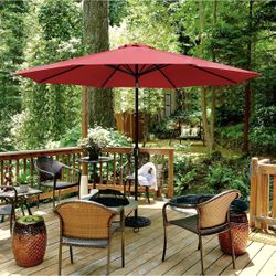 NEW Patio Umbrella Extra Large Market Umbrella 11 Foot Tilt Adjustable