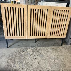 Storage Cabinet,47.2" Farmhouse Buffet Cabinet With Metal Base And Adjustable Shelves,sideboard Coffee Bar Cabinet With 3 Doors For Kitchen,dining Roo