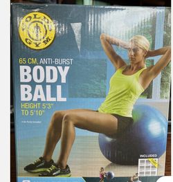 Golds Gym 65 cm Body Ball Anti Burst, Work Out, Fitness Blue W Pump New