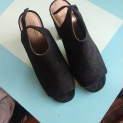 Open Toe Black Heels