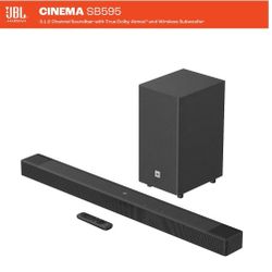 JBL Cinema SB595 3.1.2 Channel Soundbar with True Dolby Atmos and Wireless Subwoofer