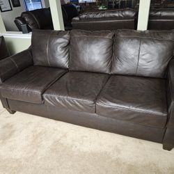 Lane Furniture Declan Bark Leather Sofa and Loveseat.