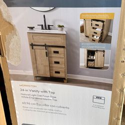 Style Selections Morriston 24-in Light Natural Oak Undermount Single Sink Bathroom Vanity with