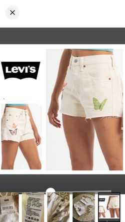 NEW! Levi's 501 Give Me Butterflies Denim Shorts (33)