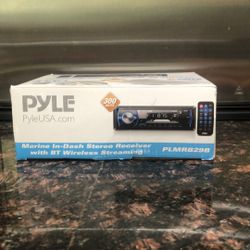 New In Box - Marine Grade Bluetooth Stereo for Boat Or Golfcart All Weather Condition 