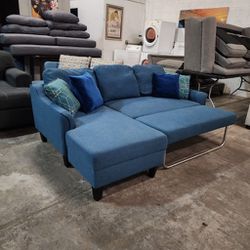 Free Delivery! Sofa Bed Couch with Chaise & Throw Pillows