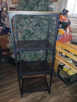 4 tier black shelf unit