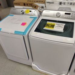 SAMSUNG TOP LOAD WASHER AND DRYER OPEN BOX ITEM GR