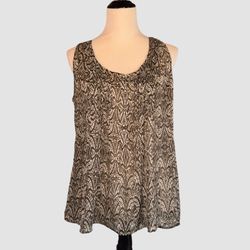 Converse One Star | Women Blouse Paisley Short Sleeve Sheer Front Detailed Top  Size L  