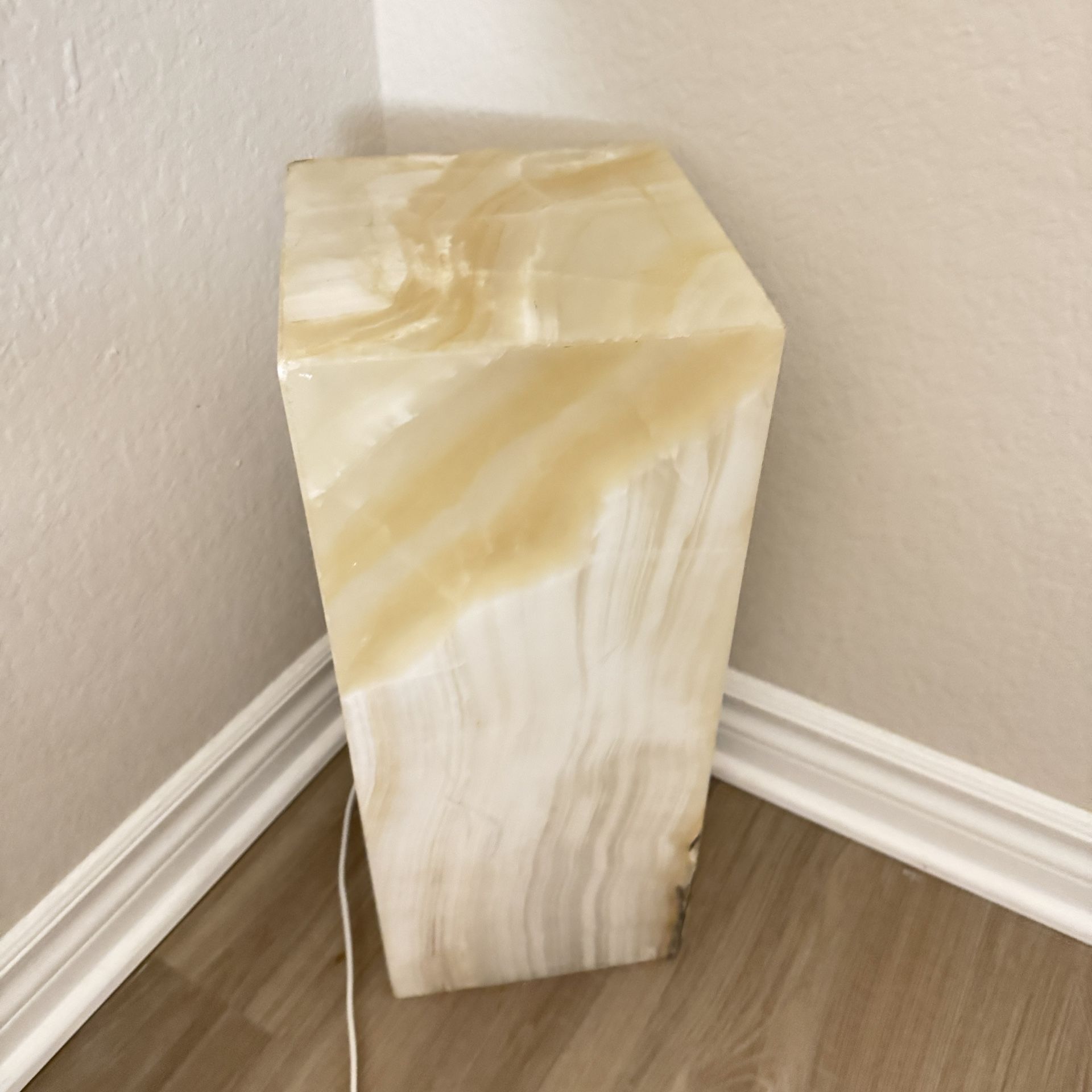 Stunning Natural Calcite Stone Lamp – Large Pedestal Statement Piece