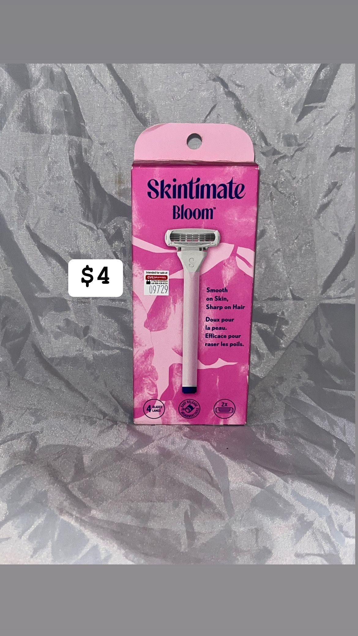 Skintimate Bloom Women's Razor, 1 Razor Handle and 2 Refills