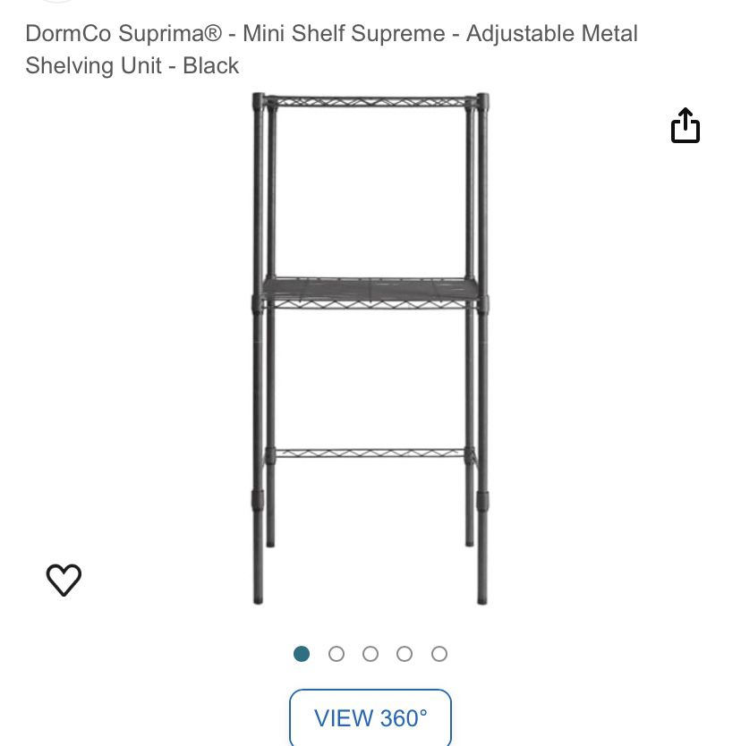 DormCo Suprima® - Mini Shelf Supreme - Adjustable Metal Shelving Unit - Black