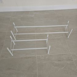 White Metal Shoe Organizers - Set of 2
